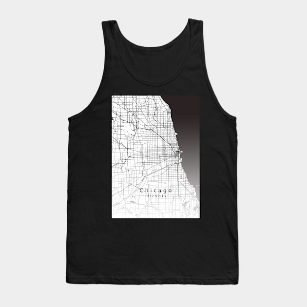 Chicago Illinois City Map Tank Top by Robin-Niemczyk